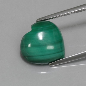 Malaquita verde natural de 7,84 ct, forma de corazón, opaco