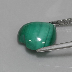 Malaquita verde natural de 7,84 ct, forma de corazón, opaco