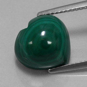 Malaquita verde natural de 7,66 ct, forma de corazón, opaco