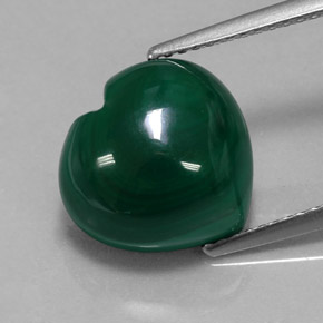 Malaquita verde natural de 8,58 ct, forma de corazón, opaco