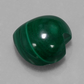 Malaquita verde natural de 6,51 ct, forma de corazón, opaco