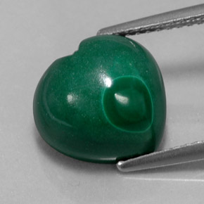 Malaquita verde natural de 7,11 ct, forma de corazón, opaco