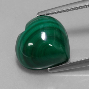 Malaquita verde natural de 5,54 ct, forma de corazón, opaco