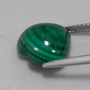 Malaquita verde natural de 5,54 ct, forma de corazón, opaco