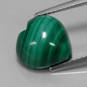 Malaquita verde natural de 6,03 ct, forma de corazón, opaco