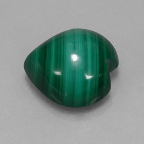 Malaquita verde natural de 6,03 ct, forma de corazón, opaco