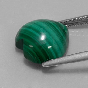 Malaquita verde natural de 6,03 ct, forma de corazón, opaco