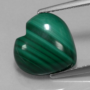 Malaquita verde natural de 5,95 ct, forma de corazón, opaco