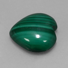 Malaquita verde natural de 5,95 ct, forma de corazón, opaco