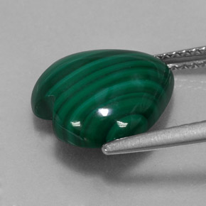 Malaquita verde natural de 5,95 ct, forma de corazón, opaco