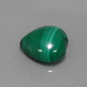 Malaquita verde natural de 4,91 ct, forma de corazón, opaco