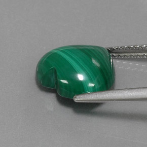 Malaquita verde natural de 4,91 ct, forma de corazón, opaco