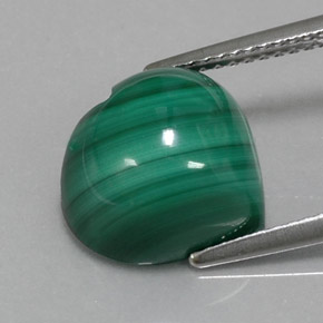 Malaquita verde natural de 8,67 ct, forma de corazón, opaco