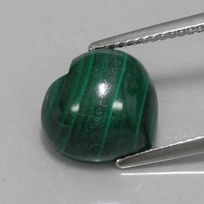 Malaquita verde natural de 6,26 ct, forma de corazón, opaco