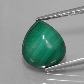 Malaquita verde natural de 9,50 ct, en forma de pera, opaco