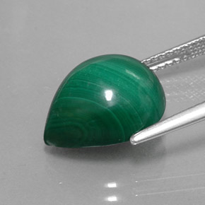 Malaquita verde natural de 9,50 ct, en forma de pera, opaco