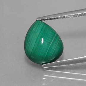 Malaquita verde natural de 6,39 ct, en forma de pera, opaco