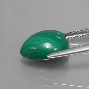 Malaquita verde natural de 6,39 ct, en forma de pera, opaco