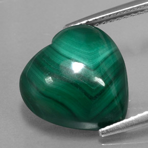 Malaquita verde natural de 11,69 ct, forma de corazón, opaco
