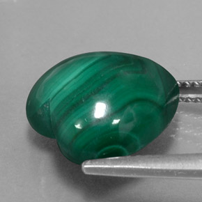Malaquita verde natural de 11,69 ct, forma de corazón, opaco