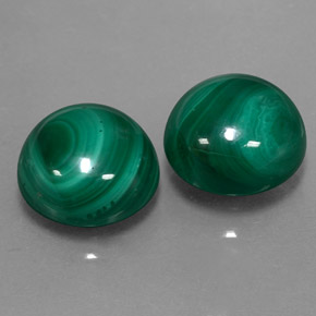Gemas de malaquita verde natural de  ct, corte redondo, opaco