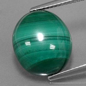 Malaquita verde natural de 10,31 ct, corte óvalo, opaco