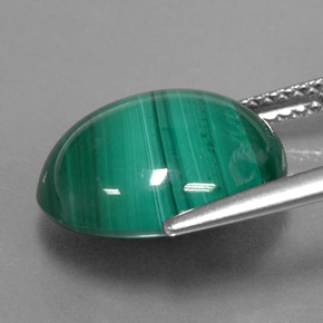 Malaquita verde natural de 10,31 ct, corte óvalo, opaco