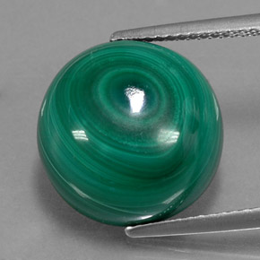 Malaquita verde natural de 15,44 ct, corte redondo, opaco