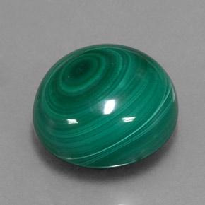 Malaquita verde natural de 15,44 ct, corte redondo, opaco