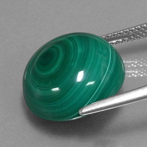 Malaquita verde natural de 15,44 ct, corte redondo, opaco