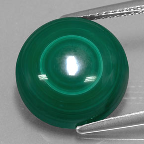 Malaquita verde natural de 11,74 ct, corte redondo, opaco