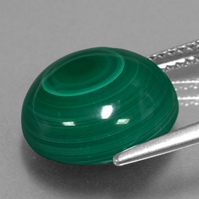 Malaquita verde natural de 11,74 ct, corte redondo, opaco
