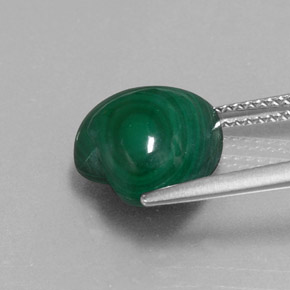 Malaquita verde natural de 7,65 ct, forma de corazón, opaco