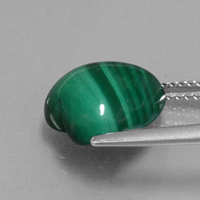Malaquita verde natural de 7,34 ct, forma de corazón, opaco