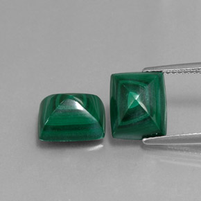 Gemas de malaquita verde natural de  ct, baguette, opaco