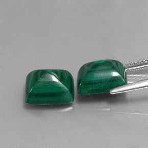 Gemas de malaquita verde natural de  ct, baguette, opaco