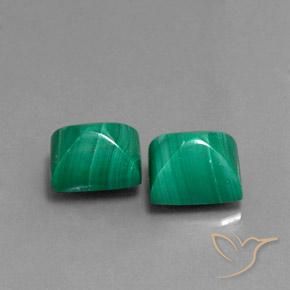 Gemas de Malaquita Verde natural de 9.32 ct, Corte Baguette, Opaco