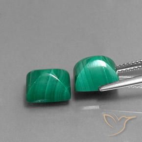 Gemas de Malaquita Verde natural de 9.32 ct, Corte Baguette, Opaco