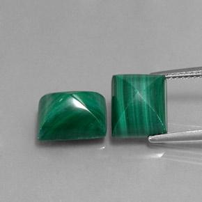 Gemas de malaquita verde natural de 10,57 ct, baguette, opaco
