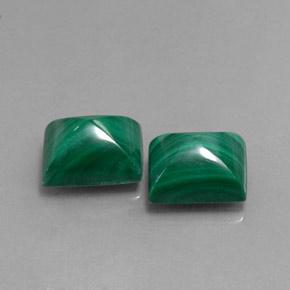 Gemas de malaquita verde natural de 10,57 ct, baguette, opaco