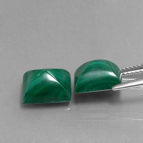 Gemas de malaquita verde natural de 10,57 ct, baguette, opaco