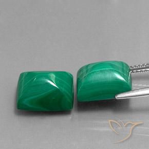 Gemas de Malaquita Verde natural de 13.50 ct, Corte Baguette, Opaco