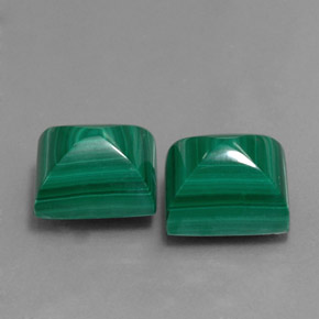 Gemas de malaquita verde natural de  ct, baguette, opaco