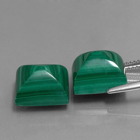 Gemas de malaquita verde natural de  ct, baguette, opaco