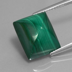Malaquita verde natural de 12,49 ct, baguette, opaco
