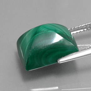 Malaquita verde natural de 12,49 ct, baguette, opaco