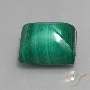 Malaquita Verde medio natural de 13.55 ct, Corte Baguette, Opaco