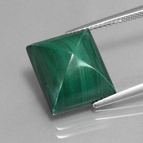 Malaquita Verde medio natural de 14.27 ct, Corte Baguette, Opaco