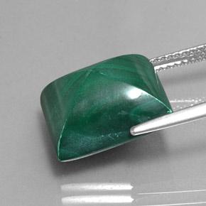Malaquita Verde medio natural de 14.27 ct, Corte Baguette, Opaco