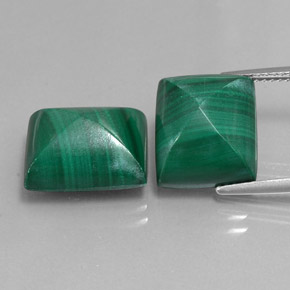 Gemas de malaquita verde natural de  ct, baguette, opaco